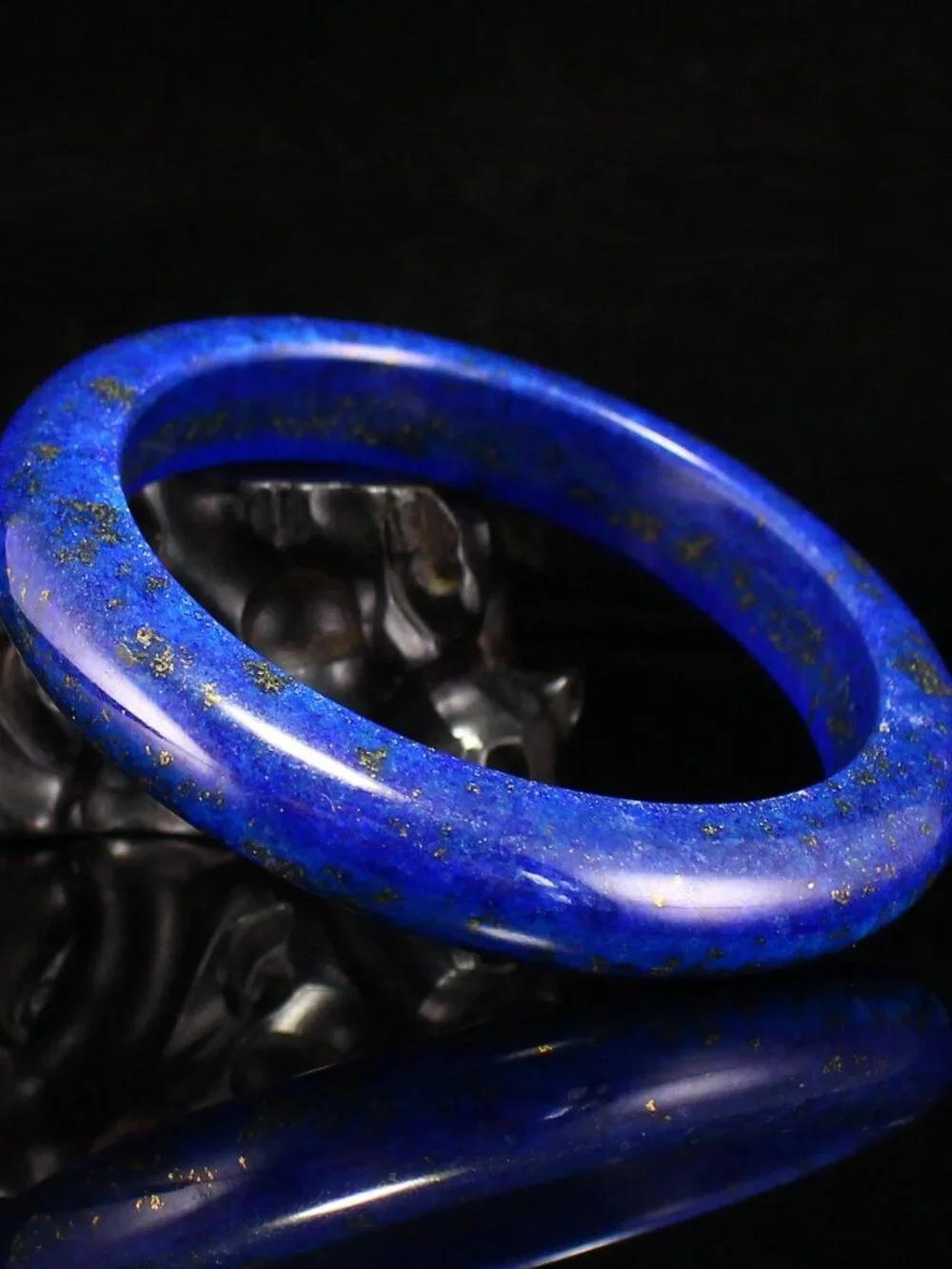 Natural Royal Blue Lapis Lazuli Bangle Bracelet 61.241g ID. 60.4mm Certified